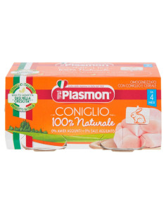 Бебешко пюре Plasmon заешко месо 4м 2х80гр.