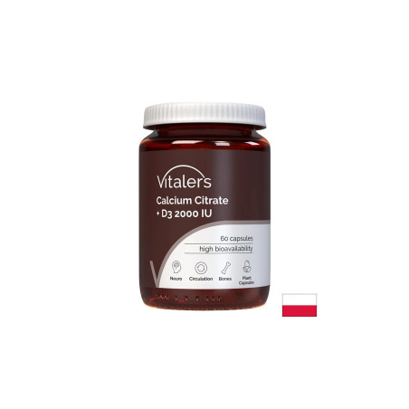 Калций (цитрат) 120 mg + Витамин D3 1000 IU – Здрави кости и зъби, 60 капсули