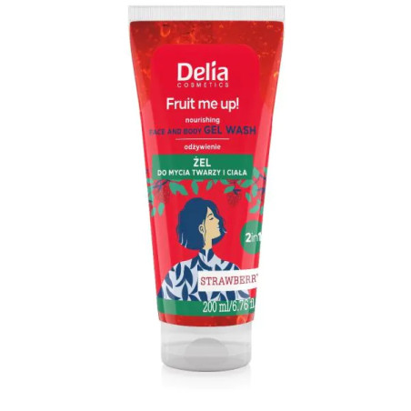 Delia измивен гел за лице и тяло Fruit с аромат на ягода 200мл