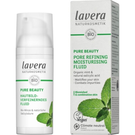 lavera Pure Beauty Хидратиращ флуид за чиста кожа с  мента 50 мл