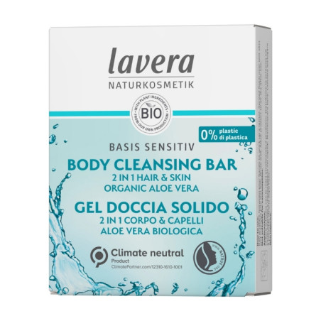 lavera Basis Sensitiv  Измиващо блокче за коса и тяло 2 в 1 50 г