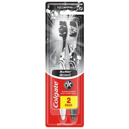 Четка за зъби Colgate  Max White Charcoal Soft 2pack