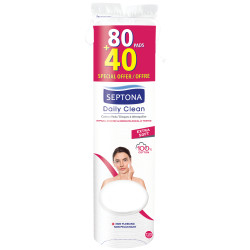 SEPTONA Тампони за грим КЛАСИК кръгли 80+40 бр КРЪГЛИ