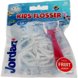 Jordan КЗ KIDS FLOSSER Детски конец за зъби с дръжка + 36 бр пълнители