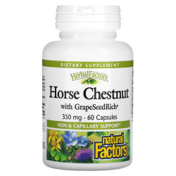 Horse Chestnut & Grape Seed - Див кестен и гроздово семе (мощен венотоник за здрави вени), 60 капсули Natural Factors