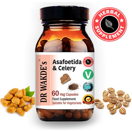 Асафетида и Целина (Asafoetida & Celery) - успокоява храносмилателната и нервната система, 60 капсули