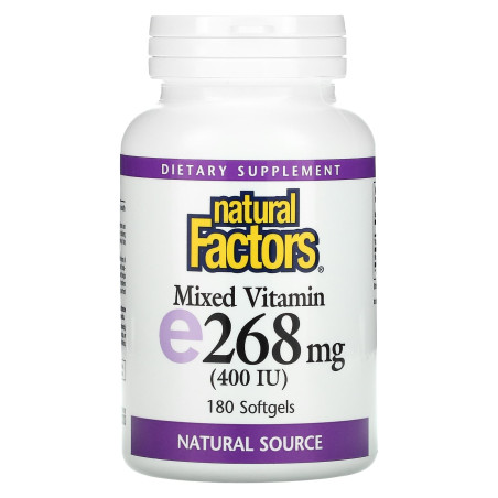 Витамин Е (токофероли микс) - антиоксидант, 268 mg/ 400 IU Natural Factors