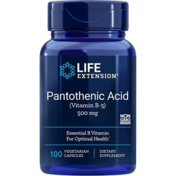 Пантотенова киселина (витамин В5) - Pantothenic Acid Vitamin B5, 500 mg x 100 V капсули
