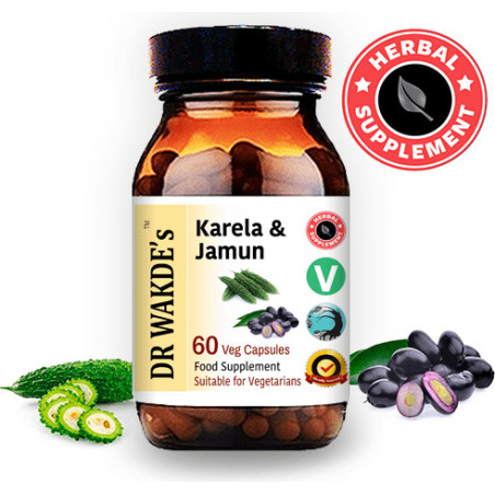 Карела & Ямун (Karela & Jamun) - за контрол на диабета и намаляване на кръвната захар, 60 капсули