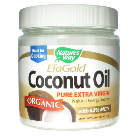 Кокосово масло, 62% MCT мастни киселини - Coconut Oil Organic Extra Virgin, 474 ml, 32 дози Nature’s Way