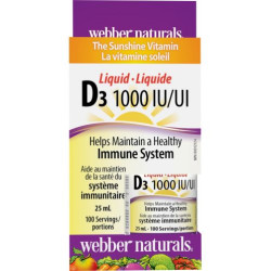 Витамин D3 /течен/ 1000 IU x 25 ml, 100 дози Webber Naturals