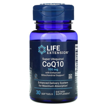 Super Ubiquinol CoQ10 with Enhanced Mitochondrial Support / Коензим Q10 100mg х 30 софтгел капсули