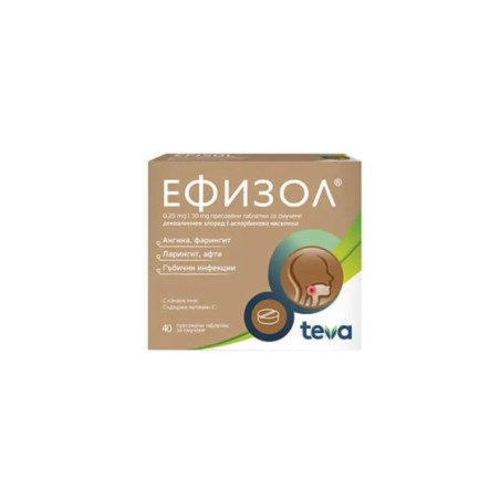 Ефизол таблетки при болно гърло 250мг х40