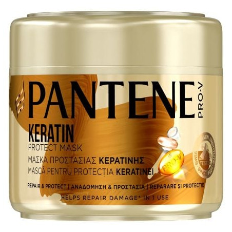 PANTENE Repair & Protect Keratin Възстановяваща, маска за коса, за суха, чуплива или третирана коса, 300 мл