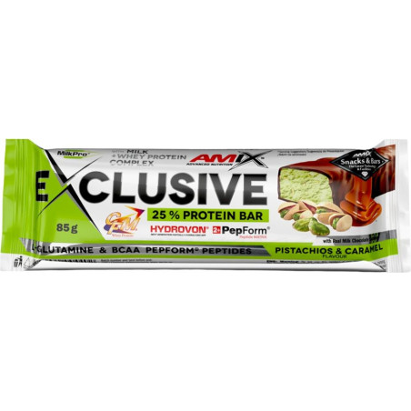 AMIX Exclusive Protein Bar / 85 gr. / Pistachios and caramel / 0.085g.