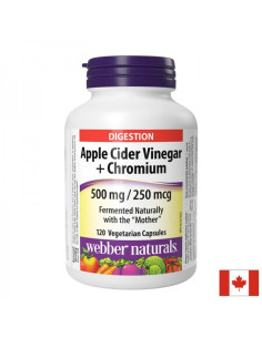 Редукция на теглото Ябълков оцет 500 mg + Хром 250 µg 120 капсули