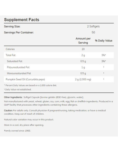 Pumpkin Seed Oil 1000 mg