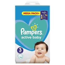 PAMPERS 9% ДДС Active Baby Размер 3, пелени, MB, 152 бр.