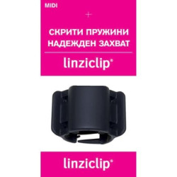 Щипка за коса средна черно кадифе Linziclip MIDI