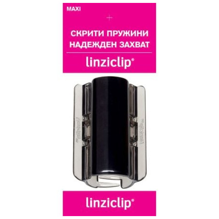 Щипка за коса голяма черна перла Linziclip MAXI