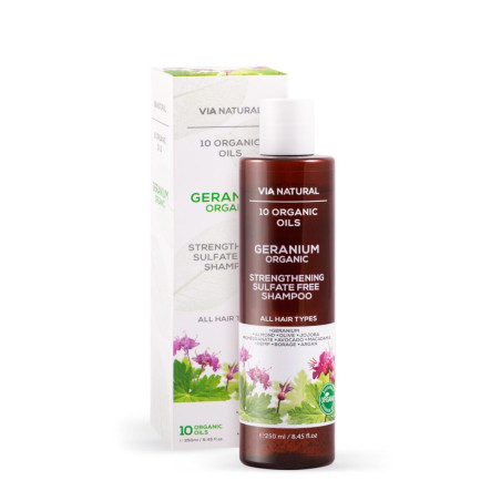 Органик подсилващ безсулфатен шампоан Здравец VIA NATURAL 250 ml