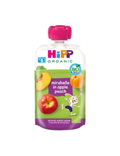 HIPP 42506 HiPPiS БИО Слива, Ябълка, Праскова , плодова закуска, пауч, 100 гр