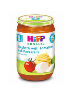 HIPP 6400 Био Пюре Спагети,Домати, Моцарела, пюре, 220 гр
