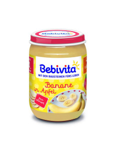 BEBIVITA Ябълка и банан 1001, пюре, 190 гр