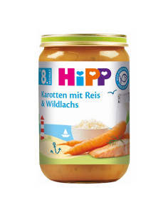 HIPP Моркови, ориз, дива сьомга 6535, пюре, 220 гр