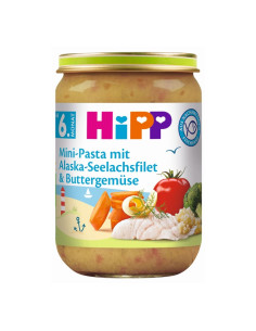 HIPP 9- ДДС Паста с филе треска, зеленчуци 6275, пюре, 190 гр