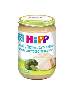 HIPP Ризото, броколи, заешко 6433, пюре, 220 гр