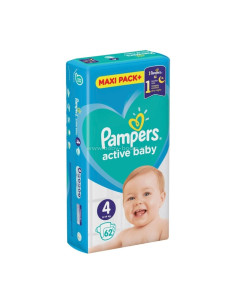 PAMPERS 9- ДДС Active Baby Размер 4, пелени, Макси JPM, 62 бр.