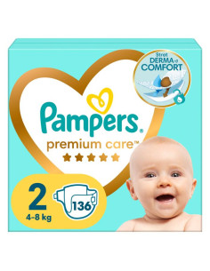 PAMPERS 9- ДДС Premium Care Размер 2, пелени, MB, 136 бр.
