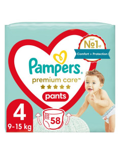 PAMPERS 9- ДДС Premium Care Размер 4, гащички, JPP, 58 бр.