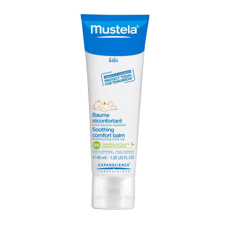 Mustela успокояващ пекторален балсам със загряващо действие преди сън 40мл