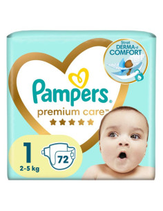PAMPERS 9- ДДС Premium Care Размер 1, пелени, VP, 72 бр.