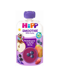 HIPP 84002 HiPPiS БИО Ябълка, Круша, Боровинки, смути, пауч, 120 гр