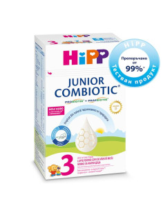 HIPP 9- ДДС Джуниър Комбиотик 3 Преходно, адаптирано мляко, 2097, 500 гр