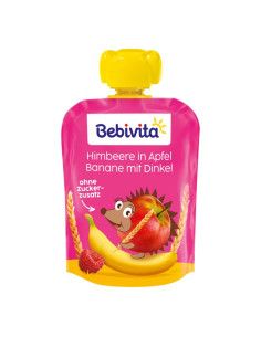 BEBIVITA 9- ДДС 19107 Ябълка, Банан и Малина, плодова закуска, пауч, 90 гр