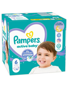 PAMPERS 9- ДДС Active Baby Размер 6, пелени, GP S6, 56 бр.