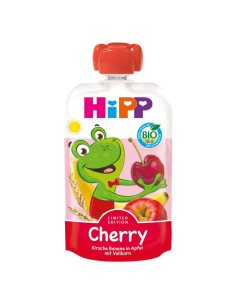 HIPP 9- ДДС 47023 БИО Череша, Банан и Ябълка с Пълнозърнести култури, плодова закуска, пауч, 100 гр