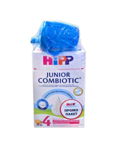 HIPP 9- ДДС Джуниър Комбиотик 4 Преходно, адаптирано мляко, с Тренировъчна чаша Синя, 500 гр