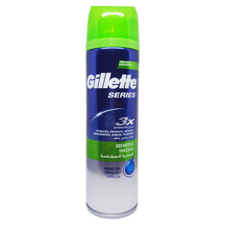 GILLETTE Series Успокояващ, гел за бръснене, за чувствителна кожа с алое вера, 200 мл