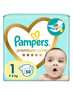PAMPERS 9- ДДС Premium Care Размер 1, пелени, VP, 50 бр.