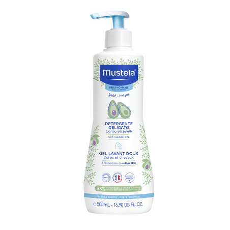 Mustela Нежен измиващ гел за коса и тяло х500 мл