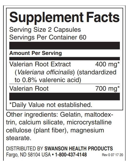 Valerian Root Extract 400 mg