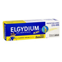 Elgydium Kids Гелообразна паста за зъби за защита от кариес 2-6 години банан x50 мл