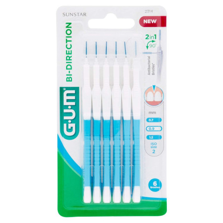 GUM BI-DIRECTION Интердентална четка за зъби 0,9 mm