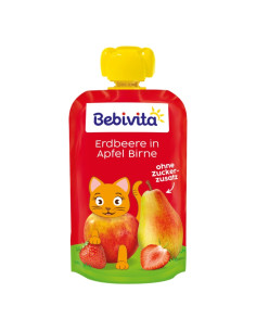 BEBIVITA 19065 Ягода, Ябълка и Круша, плодова закуска, пауч, 90 гр