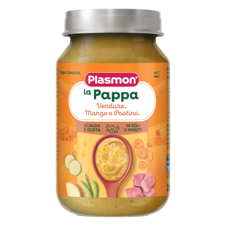 Пюре Plasmon - Зеленчуци с бебешка паста и говеждо месо